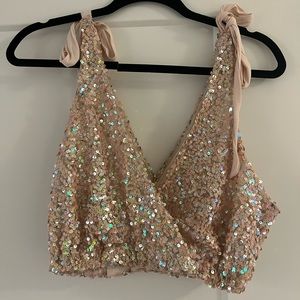 FREE PEOPLE SEQUIN TANK TOP